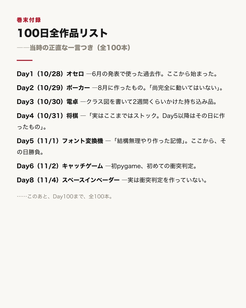 #100日チャレンジ 本音版 ――本屋には置けない方の話【PDF】