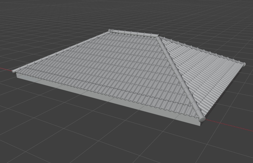 【Blenderアドオン】WafuRoofSet - 瓦屋根作成ツール