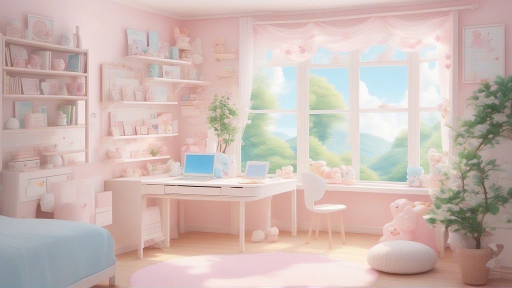 【配信背景素材】朝のナチュラル・明るいゲーミング部屋 4種セット(VTuber/朝活・雑談配信向け・1920x1080)
