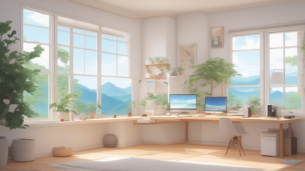 【無料/フリー素材】シンプル・モダンな配信部屋背景（VTuber/雑談配信向け・1920x1080）