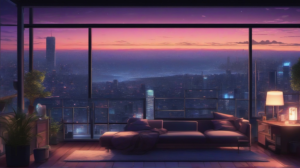 【配信背景素材】エモい都市夜景・夕暮れの屋上 4種セット(VTuber/歌枠・チル雑談向け・1920x1080)