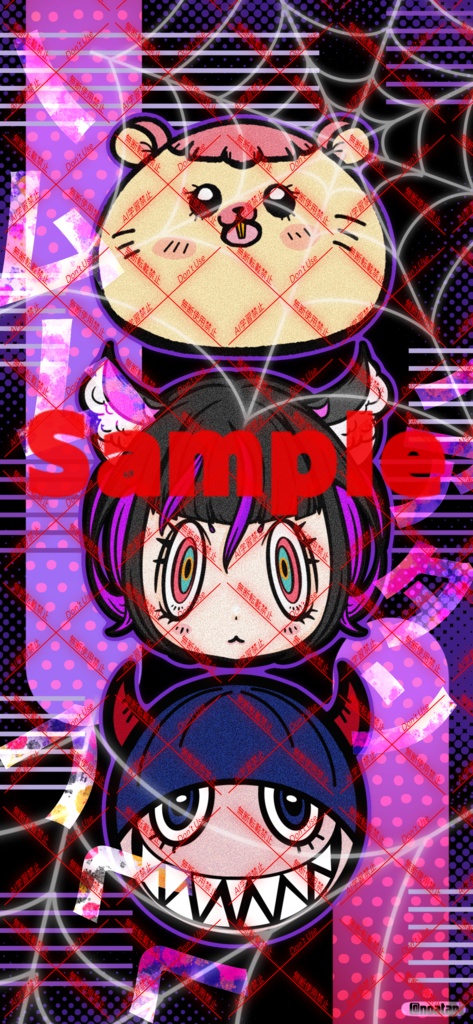 【壁紙イラスト】ノアタン/フヘヘ/ハムム（スマホサイズ）