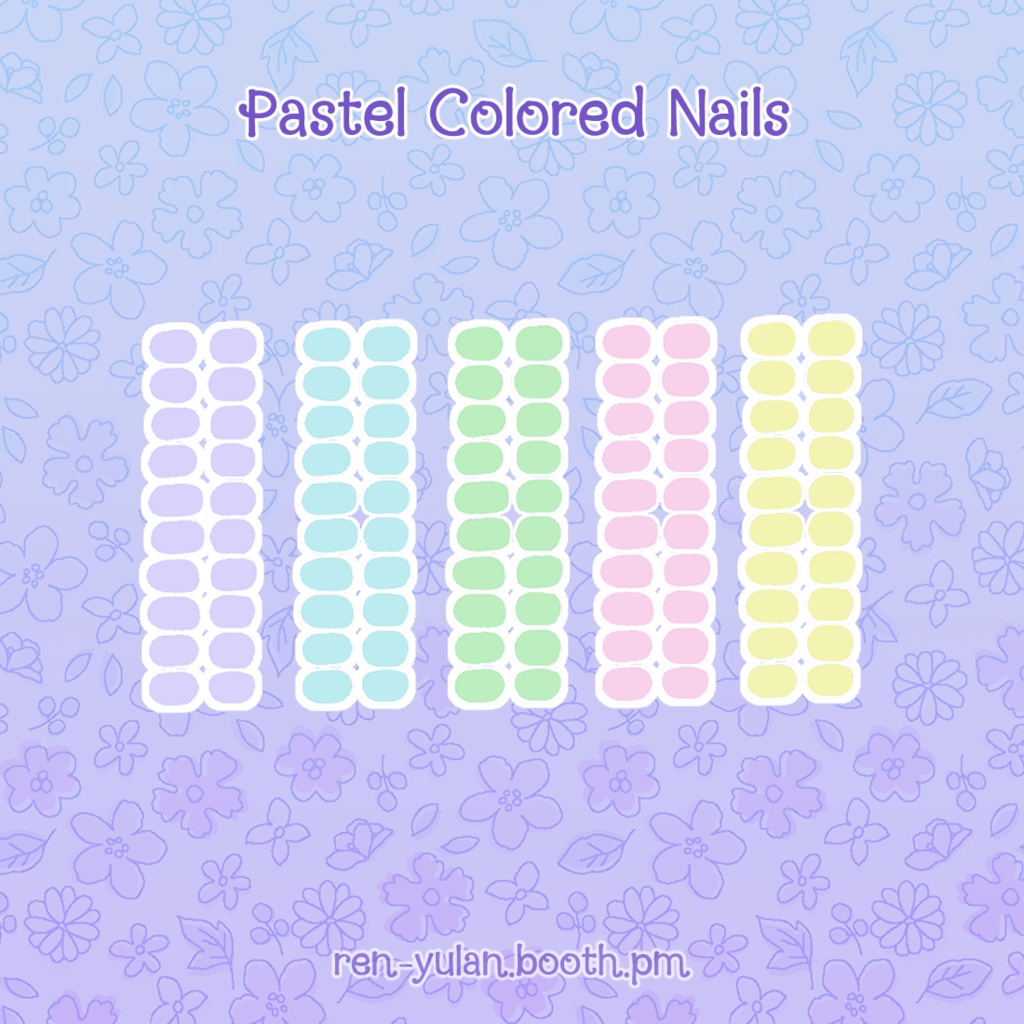 Pastel Colored Nails | VRoid