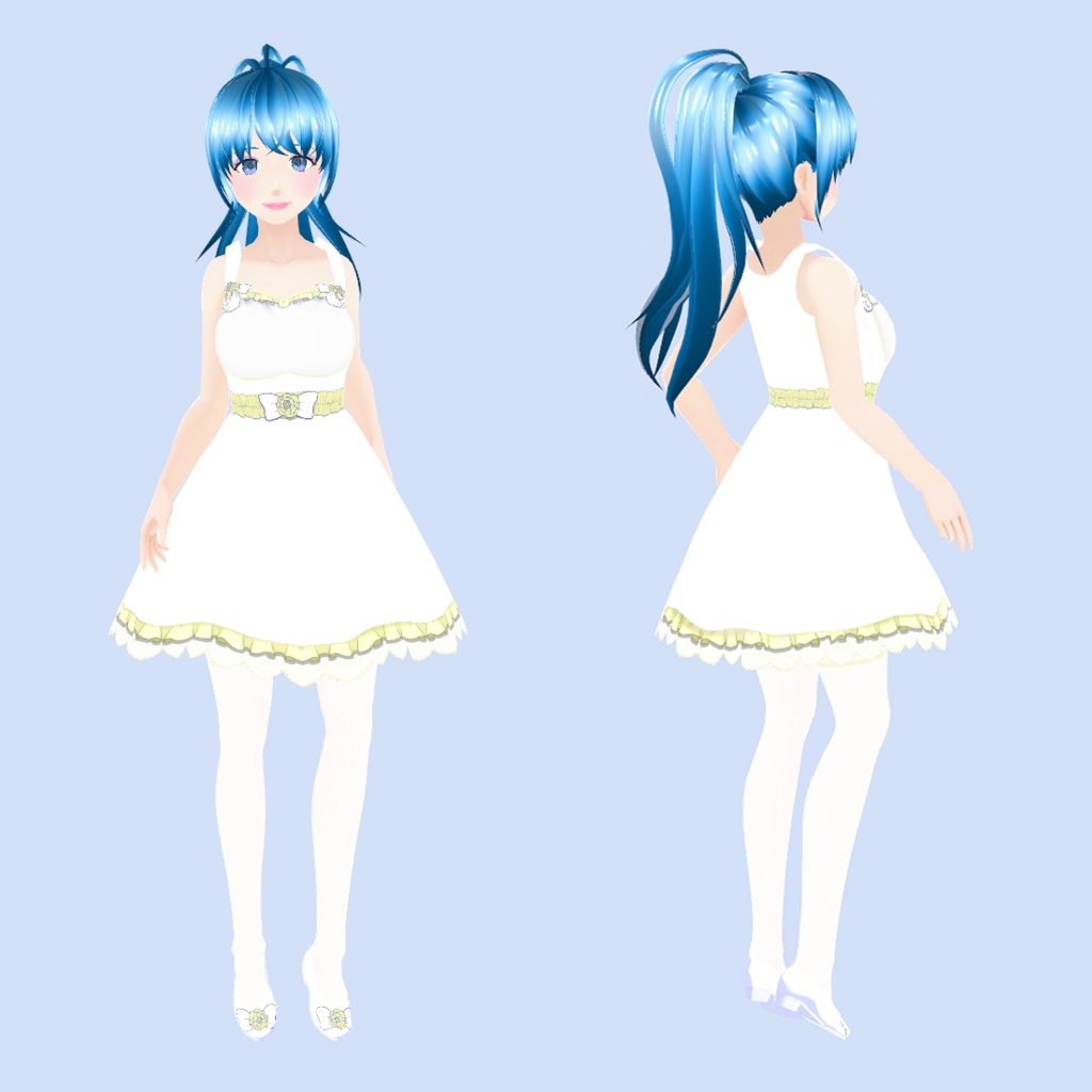 White and Yellow Dress Outfit | VRoid