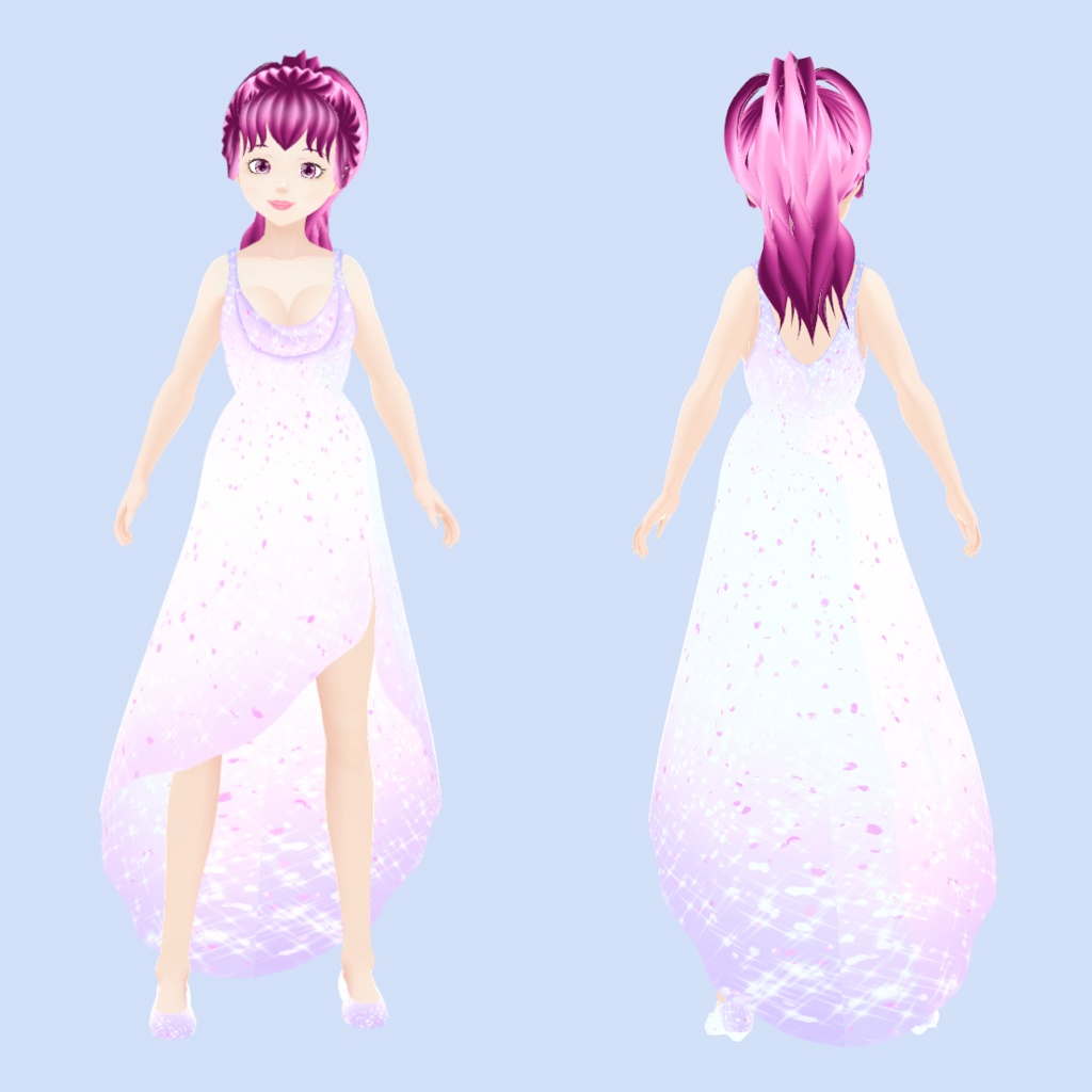 Gradient Sparkle Dress and Shoes | VRoid