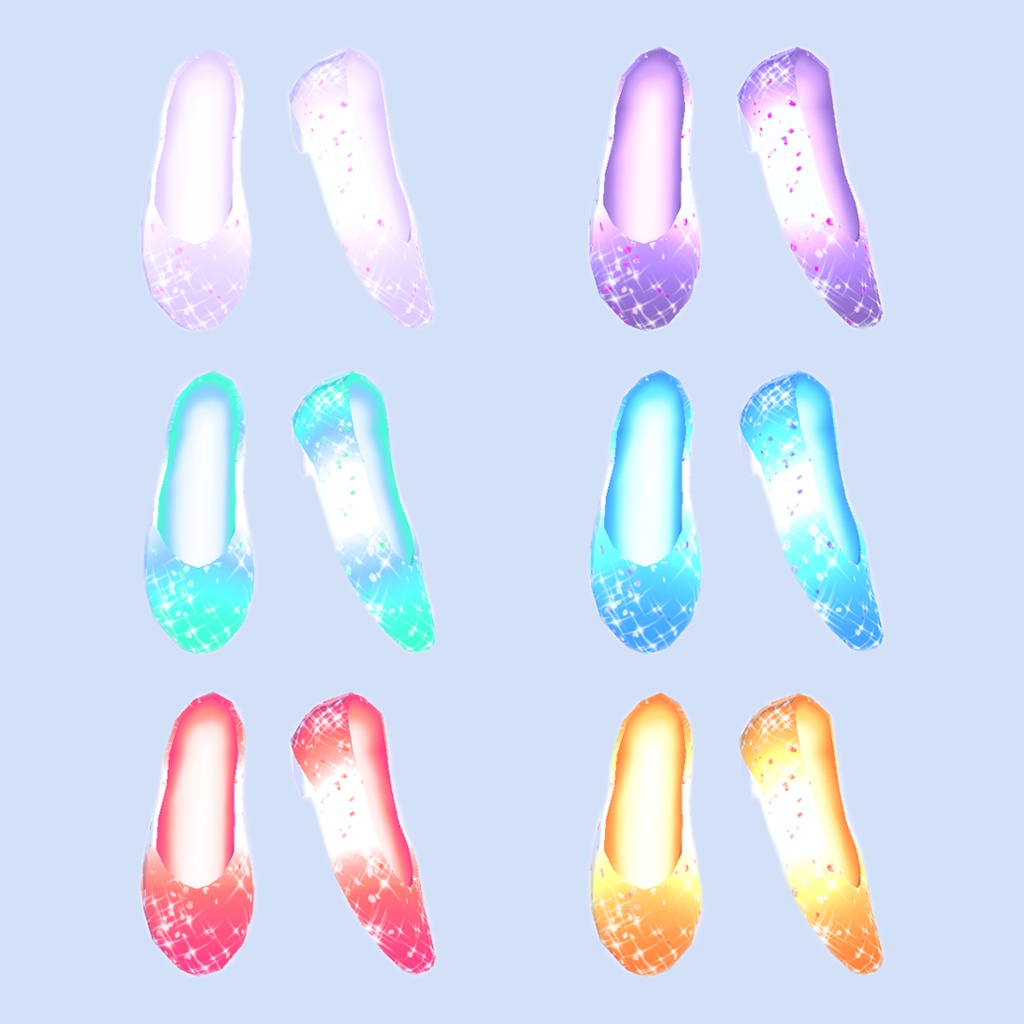 Gradient Sparkle Dress and Shoes | VRoid