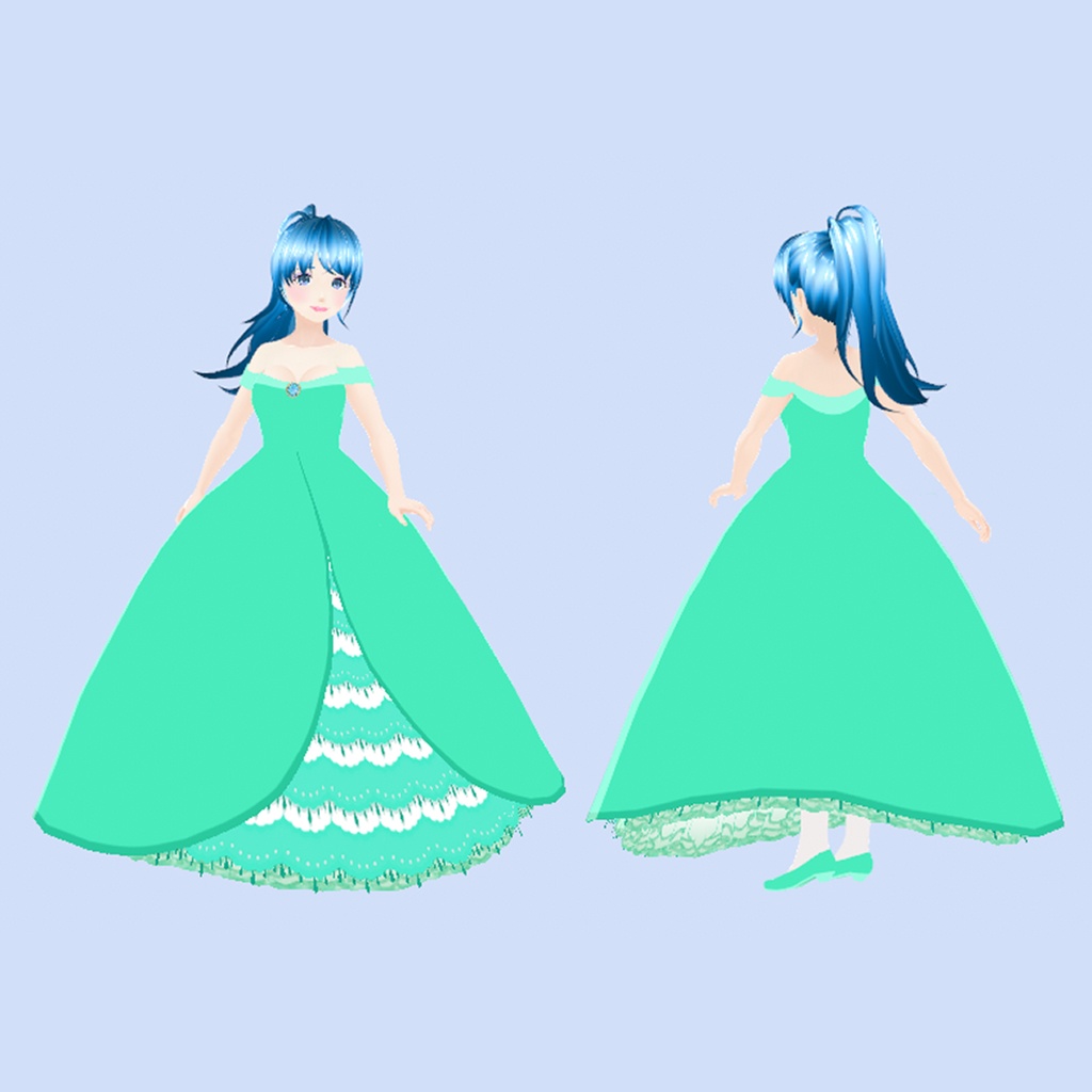 Fancy Ball Gown and Shoes | VRoid
