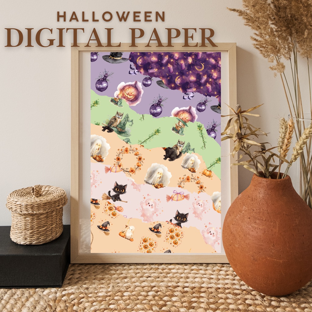 ハロウィンデジタルペーパー6枚セット