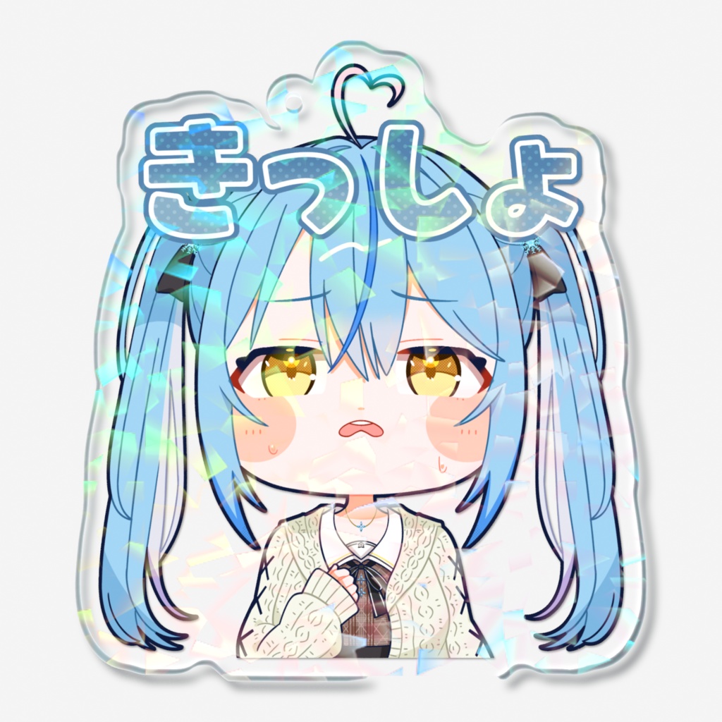 【スタンプ風アクリルキーホルダー】雪花ラミィver