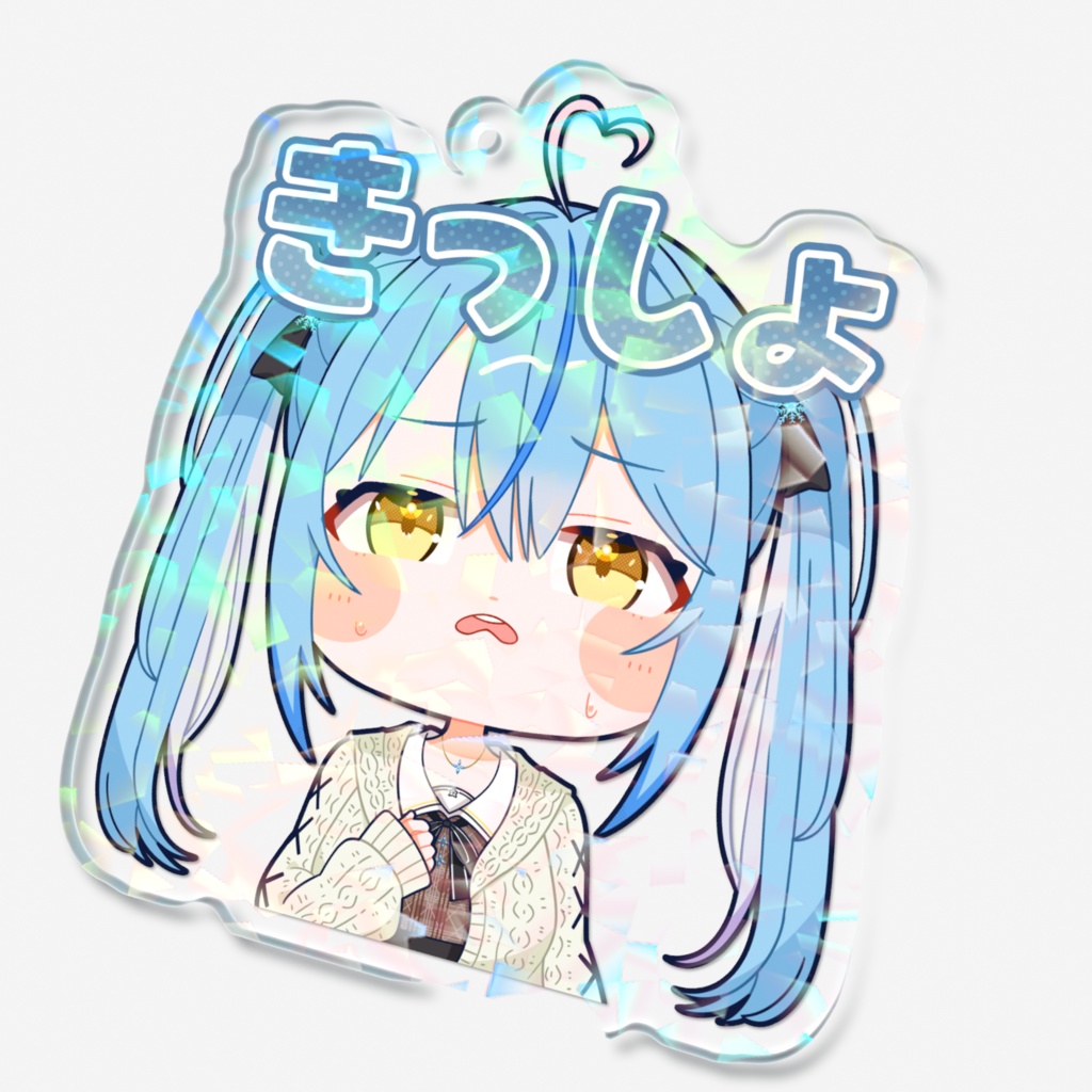 【スタンプ風アクリルキーホルダー】雪花ラミィver