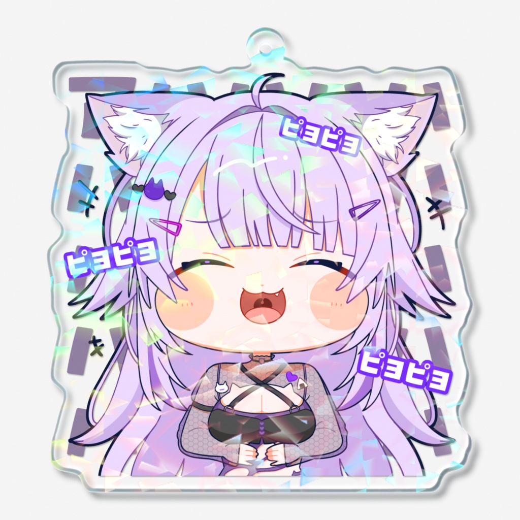 【スタンプ風アクリルキーホルダー】猫又おかゆver.