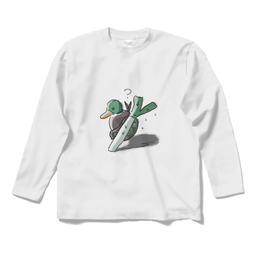 カモを背負うネギTシャツ【長袖前面ver.】