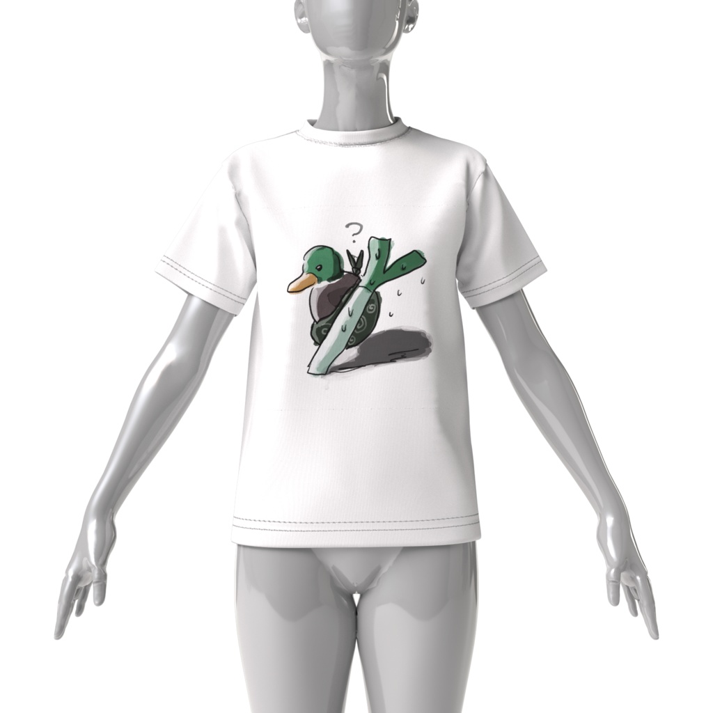 カモを背負うネギのTシャツ 【ビッグシルエット】