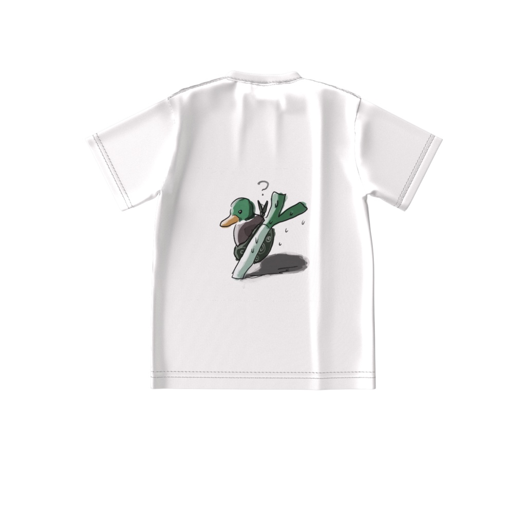 カモを背負うネギのTシャツ【ビッグシルエット 両面】