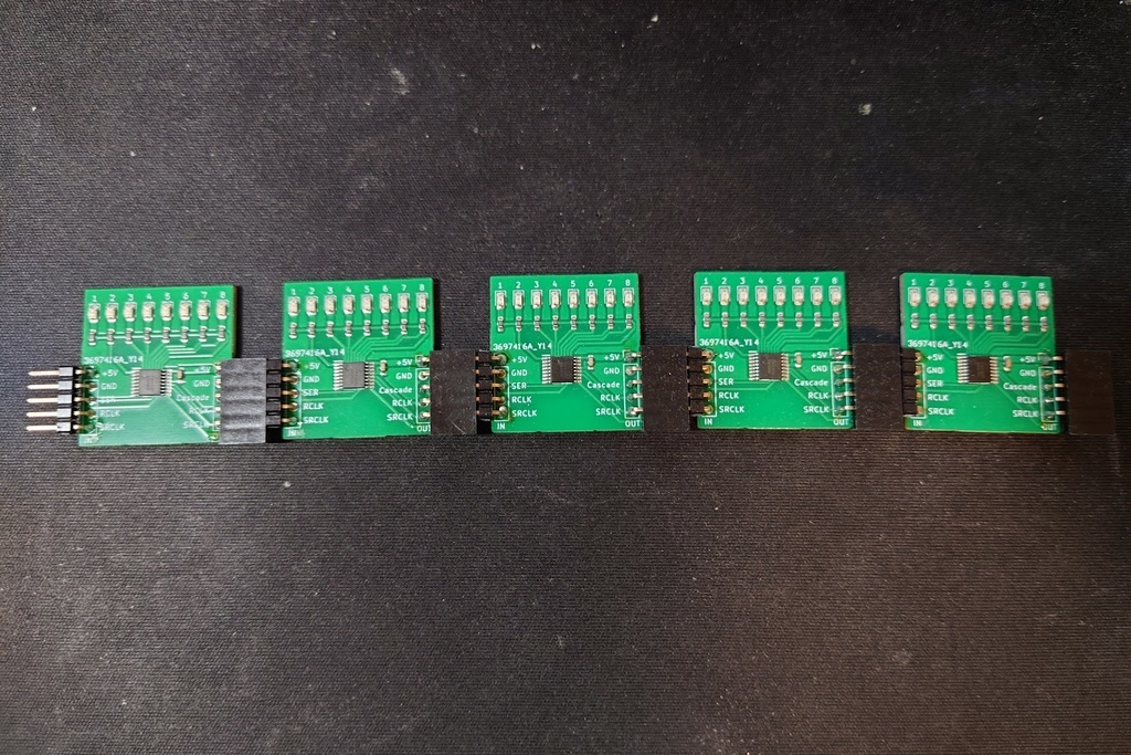 74HC595_LED制御テスト基板