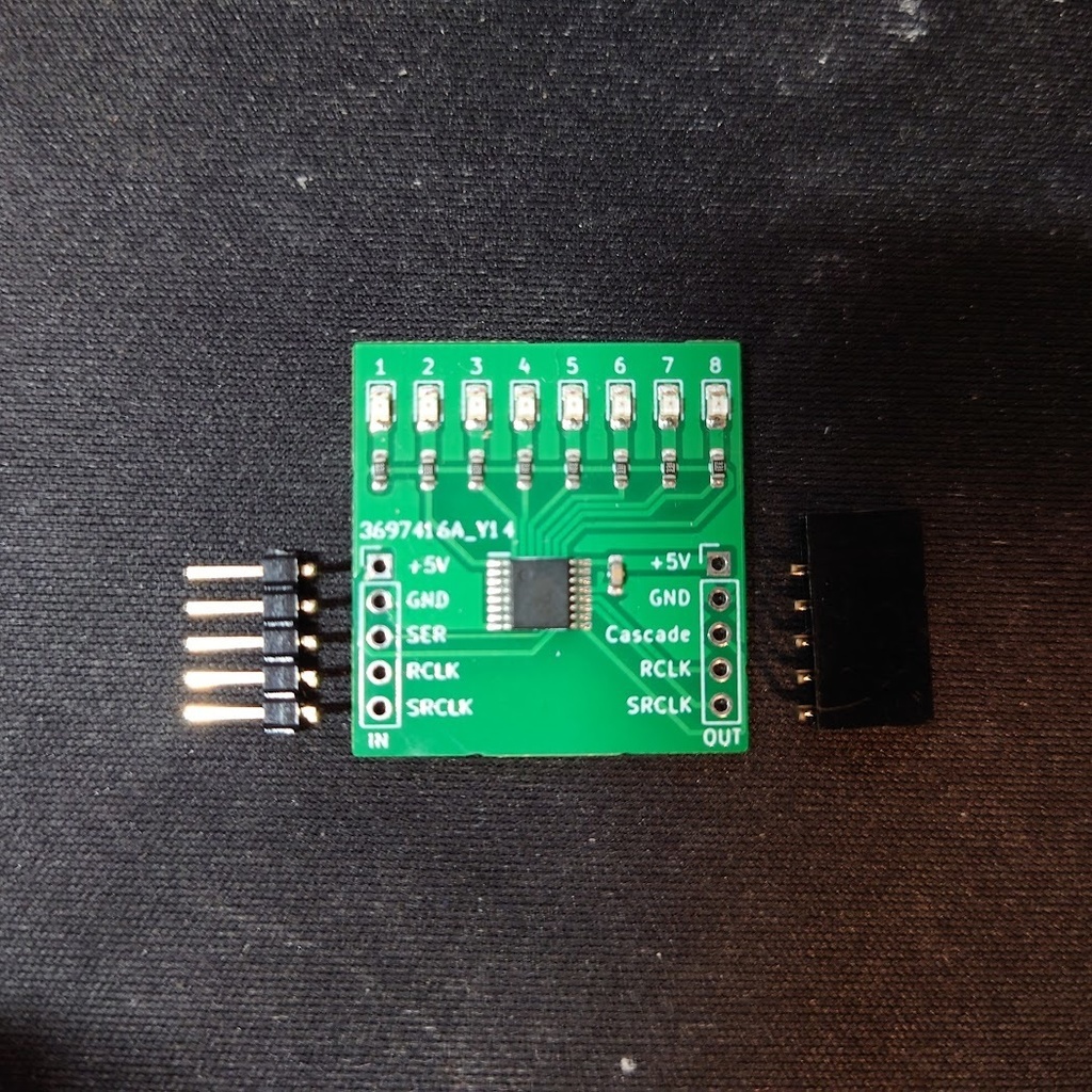 74HC595_LED制御テスト基板