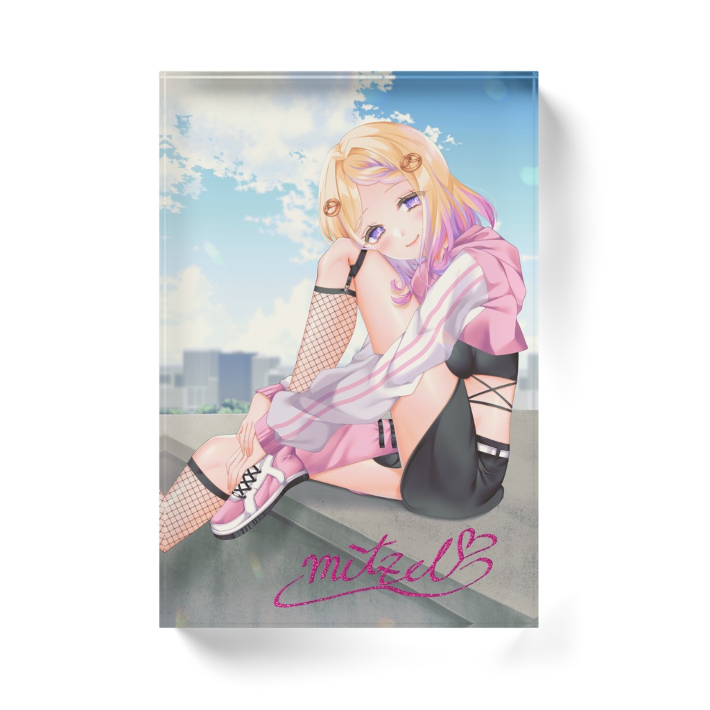 玉越ミッツェルコラボカフェ記念アクリルブロック