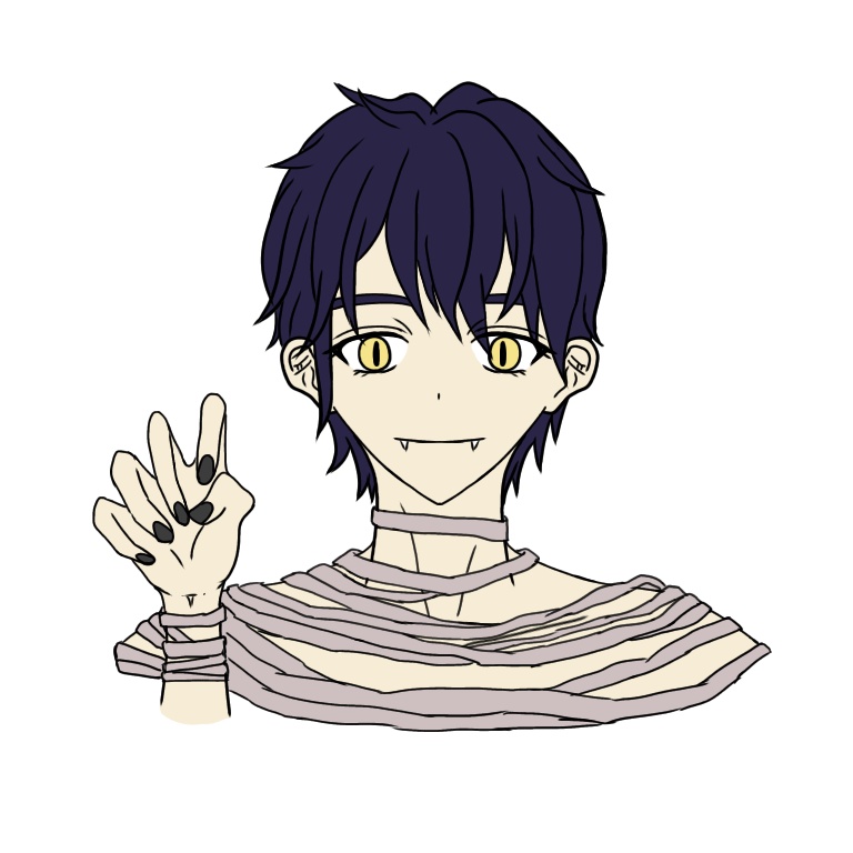 包帯ぐるぐるな猫目の子