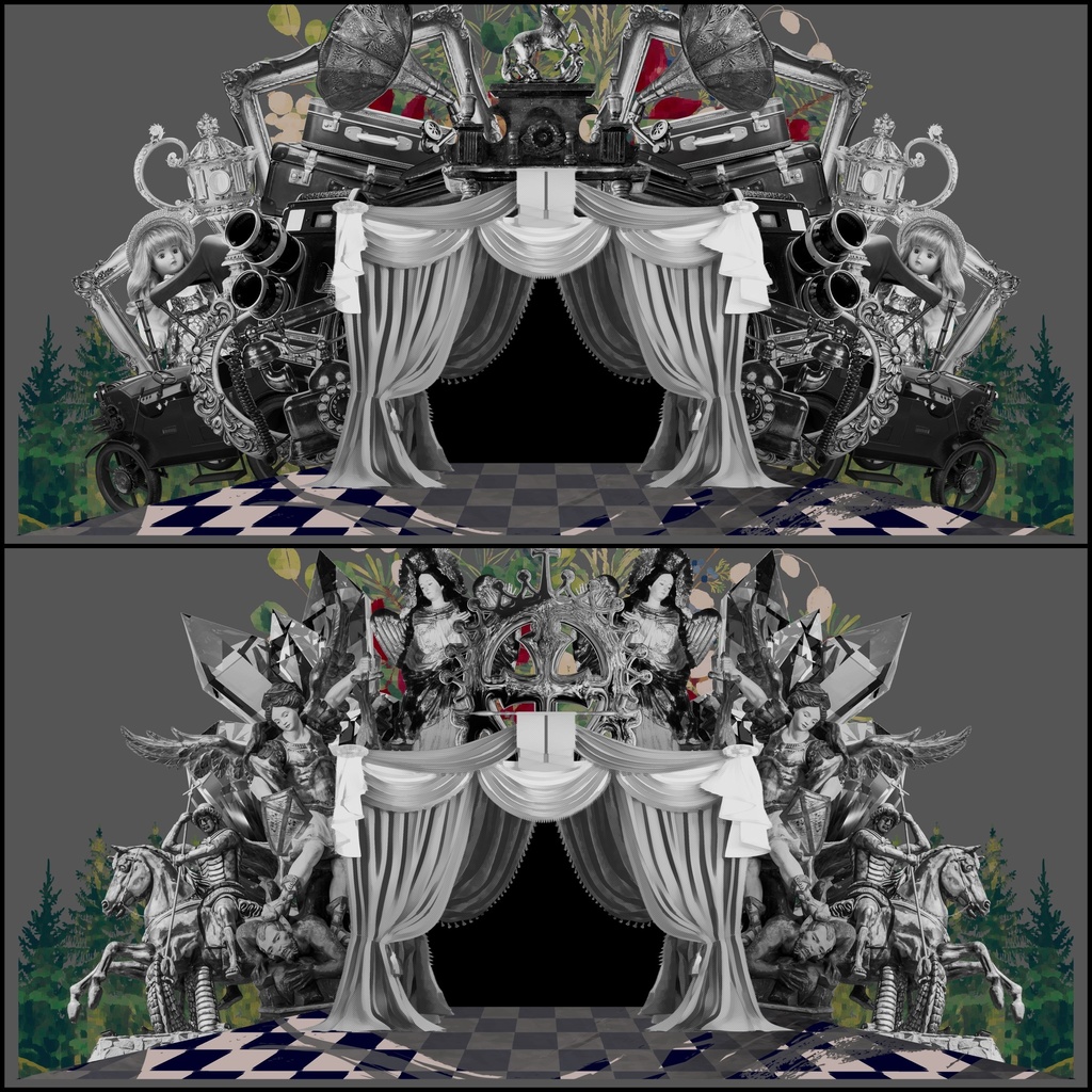 【無償/有償】劇場型貼るだけ部屋素材43【TRPG・ココフォリア】