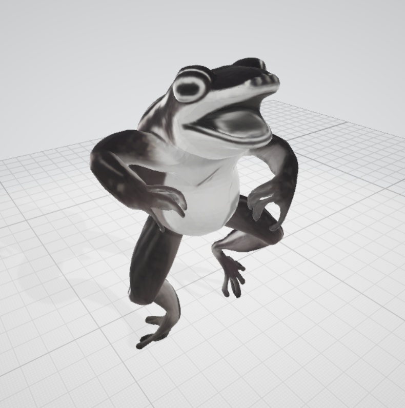 鳥獣戯画風カエル 3Dモデル / The Frog Like Frolicking Animals 3D Model
