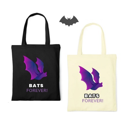 コウモリのトートバッグ　ユニセックス　(黒)