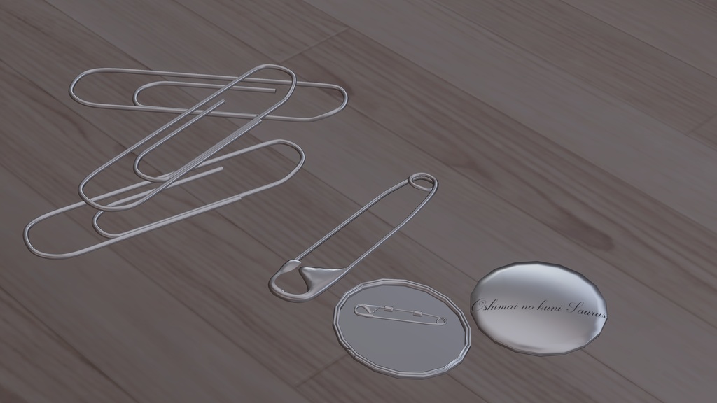 【VRChat利用想定】クリップ/安全ピン/缶バッジ