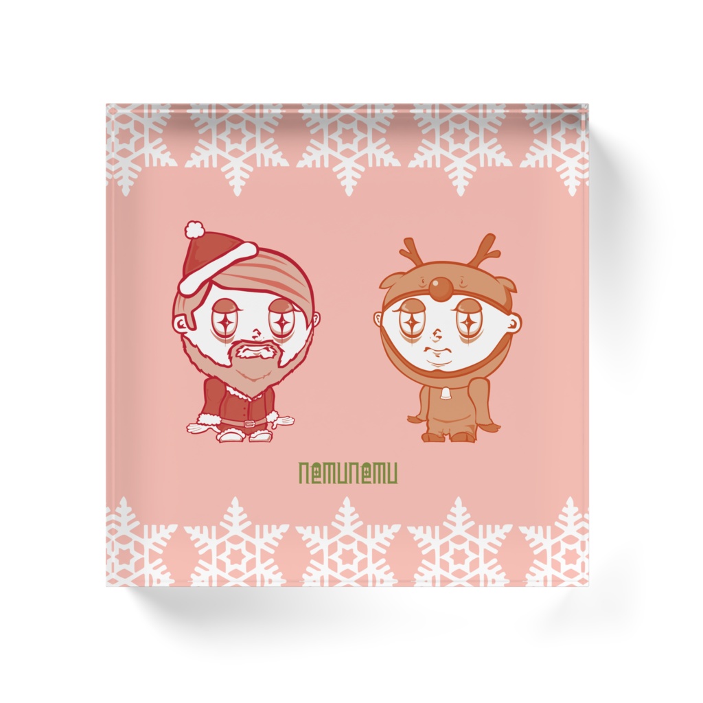 nemunemuクリスマス/アクリルブロック 正方形