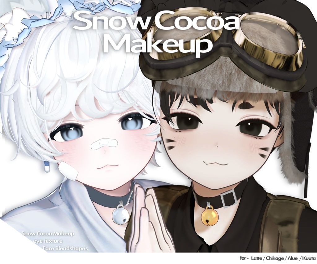 [ Latte / Chikage / Alue / Kuuta ] 2 Type / Snow Cocoa Makeup + eye texture + Face Blendshapes
