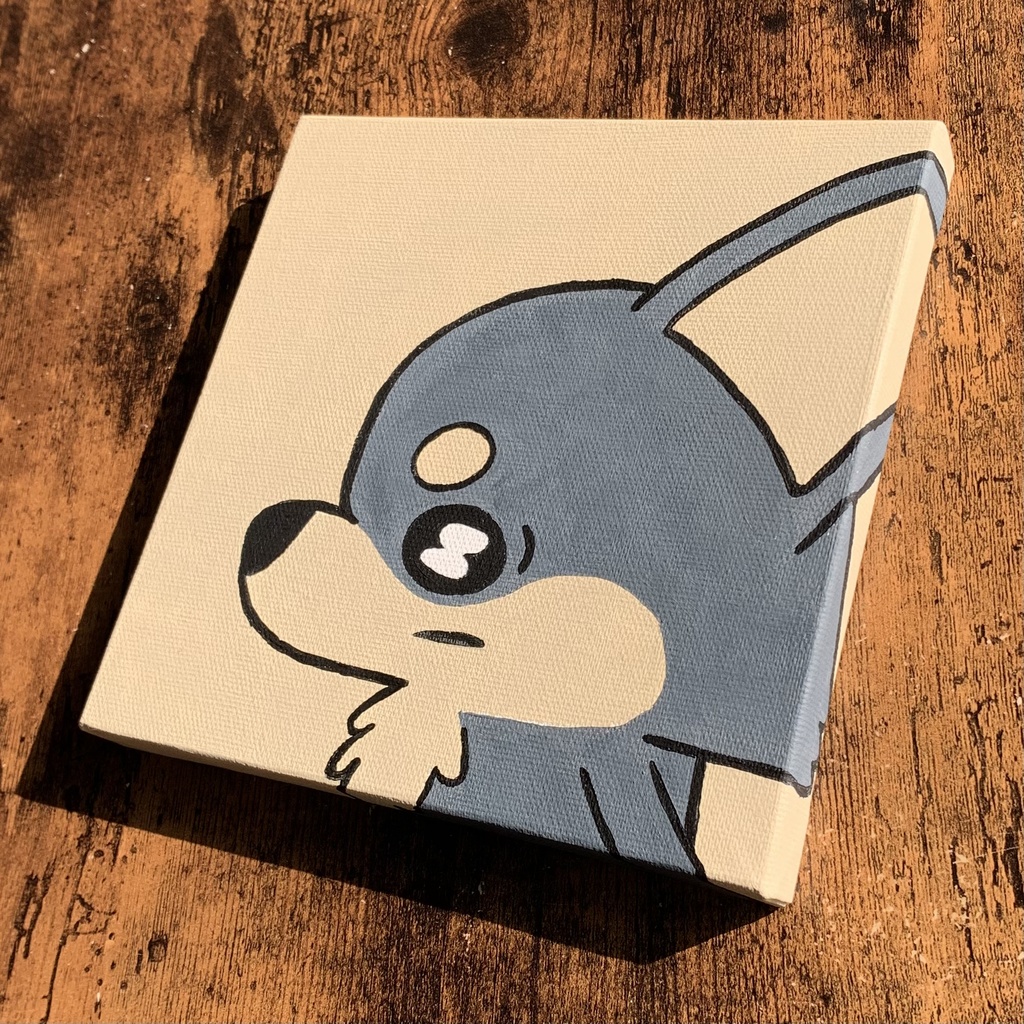 キャンバス絵　-ろんぐこ〜とちわわ-