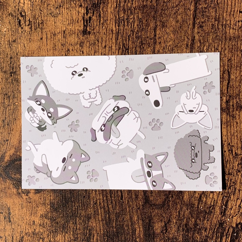 ポストカード　-みんなで仰向け-