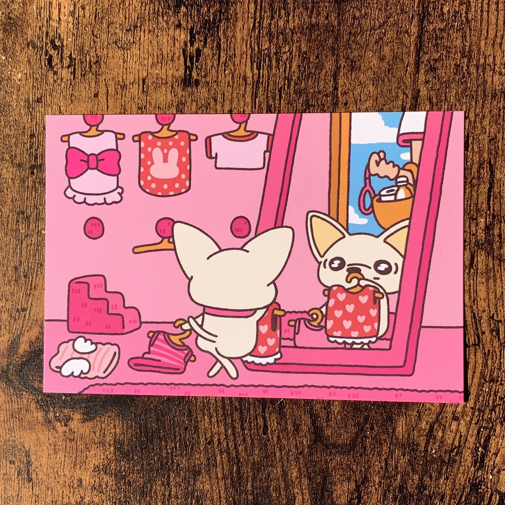 ポストカード　-飼い主ちょい待ち-