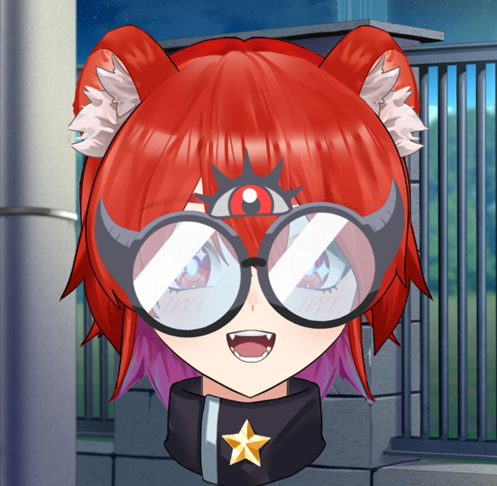 【無料Vtuber素材】デビルメガネ惡魔眼鏡