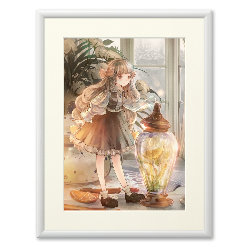 レモンの小瓶の妖精 複製画 幻想少女の小さなお部屋 Booth