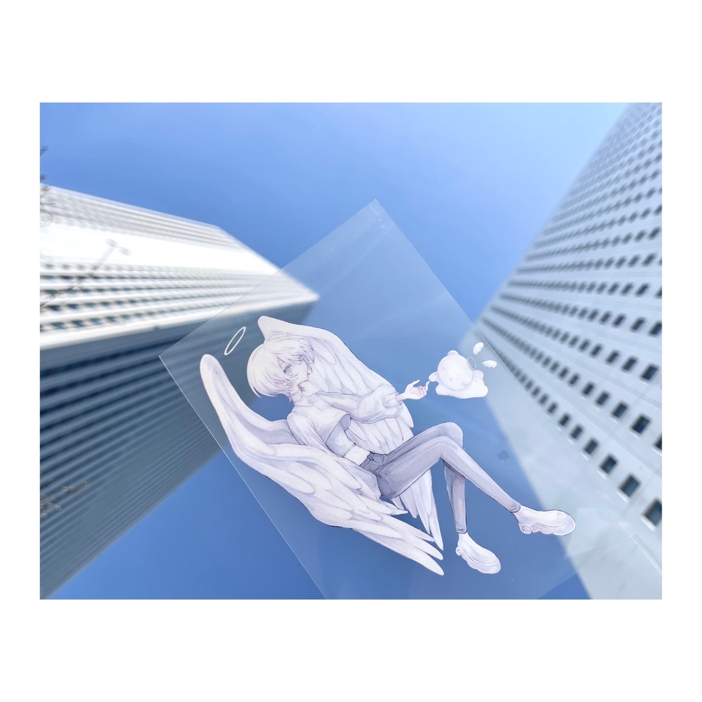 クリアポストカード「舞い降りる天使」