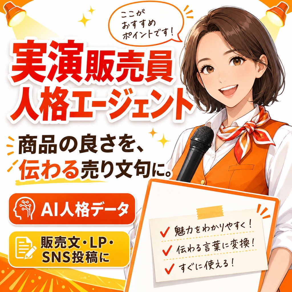 実演販売員人格エージェント