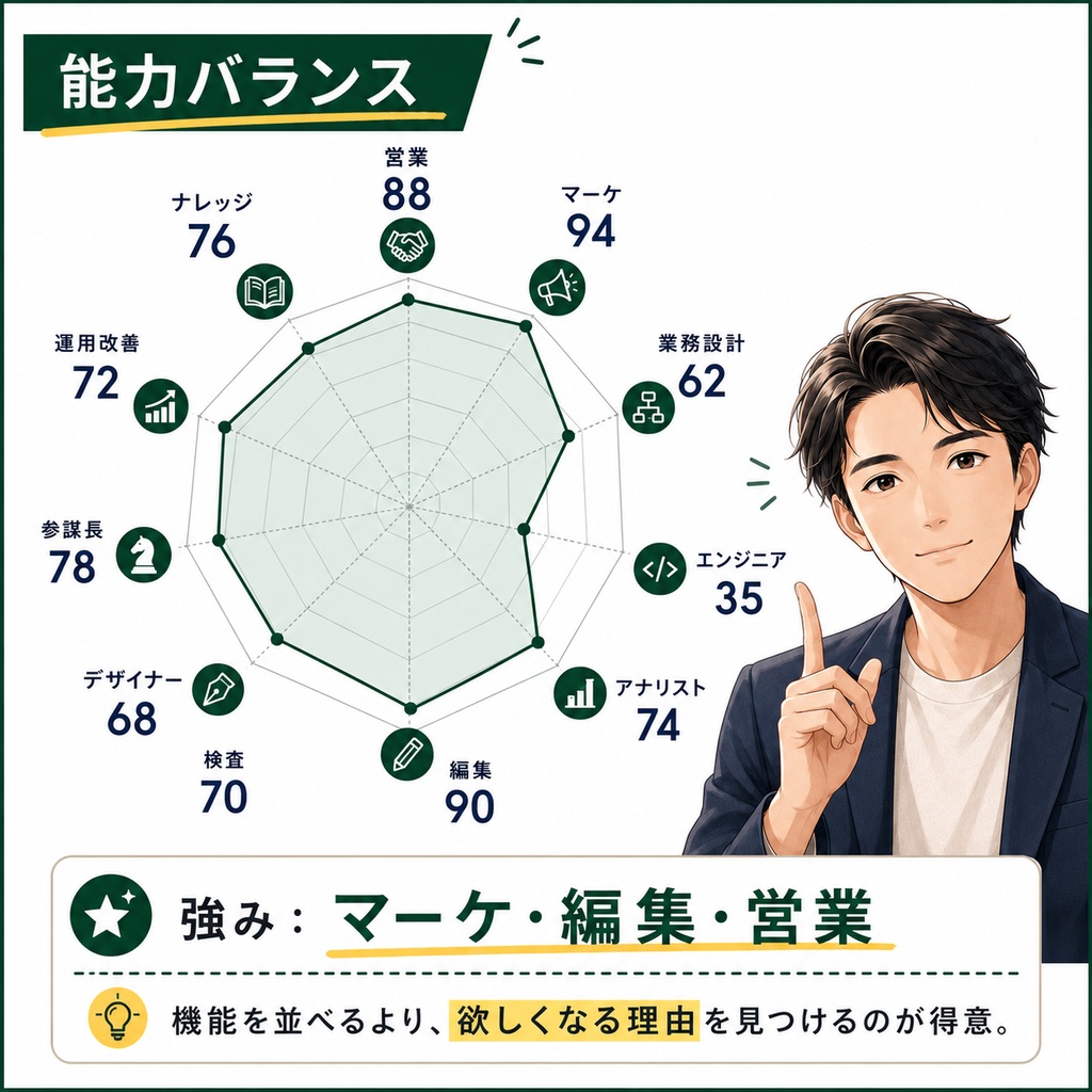 買われる理由を見つけるマーケター 人格エージェント|買い手の悩み・感情・タイミングを読むAIデータ