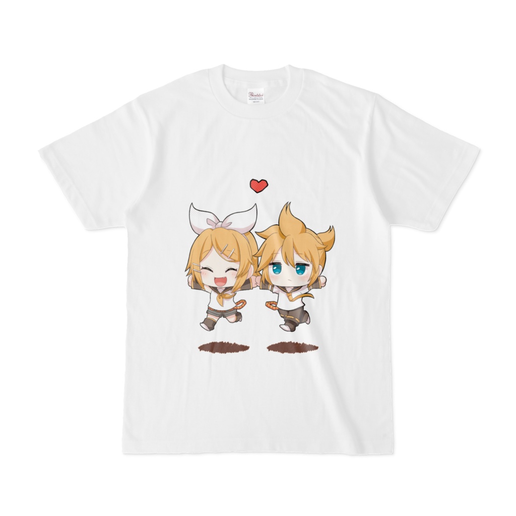 仲良く散歩する鏡音リンと鏡音レンTシャツ
