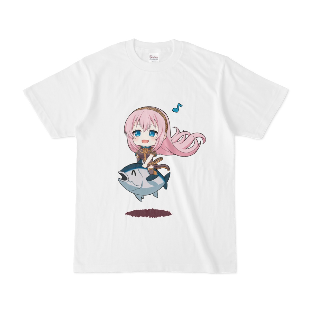 マグロに乗って散歩する巡音ルカTシャツ