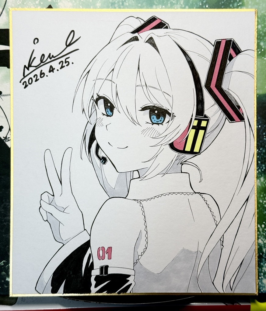 初音ミク直筆色紙【中サイズ】