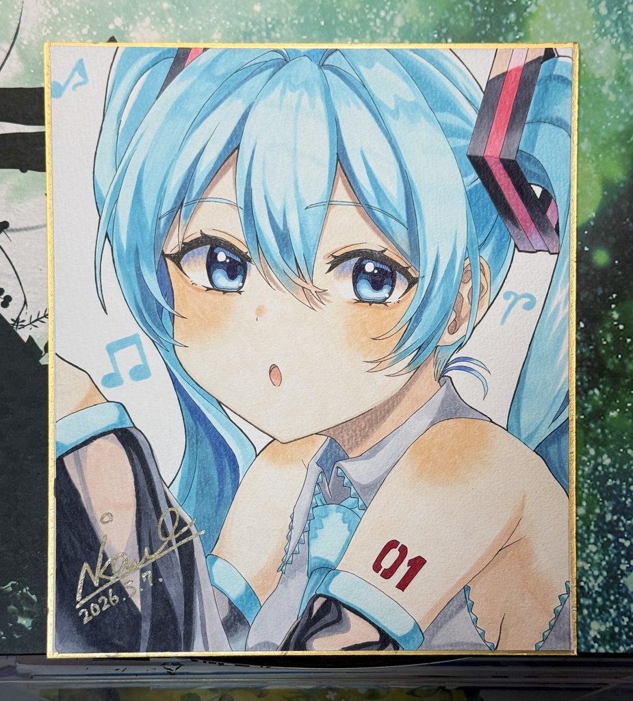 初音ミクフルカラー中サイズ色紙