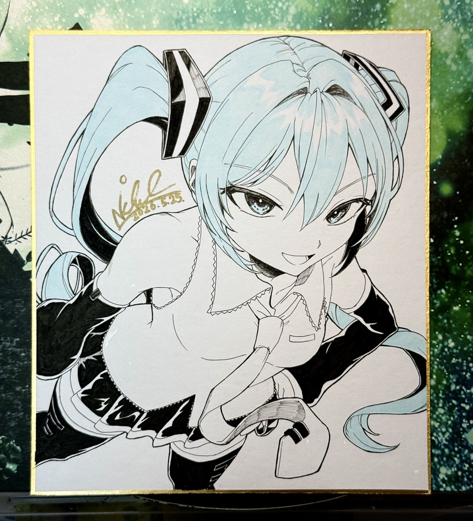 初音ミク中サイズ色紙