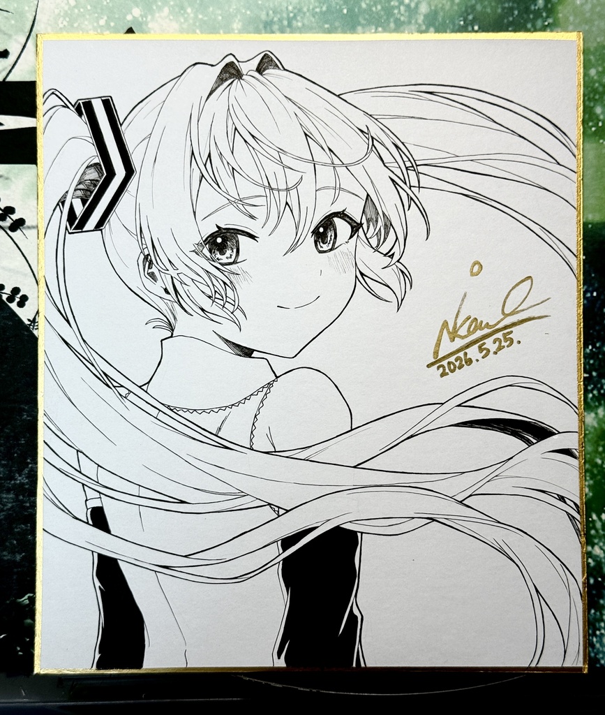 初音ミク中サイズ色紙