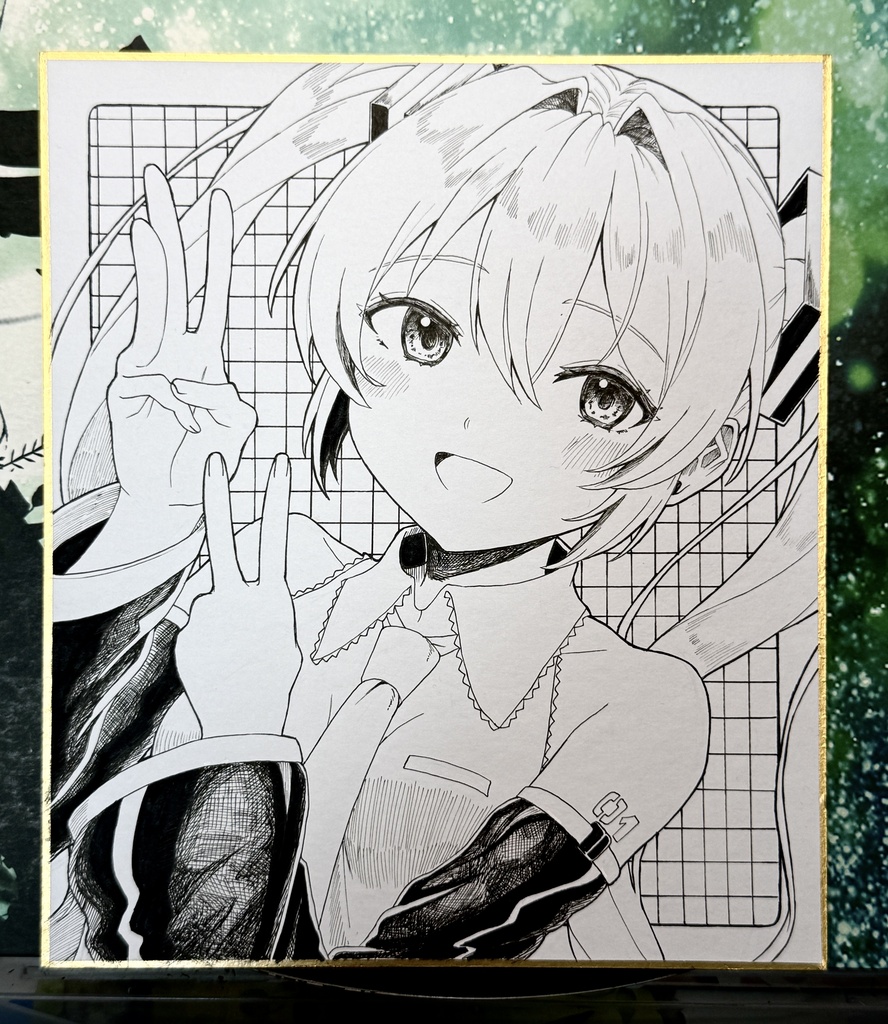 初音ミク中サイズ色紙
