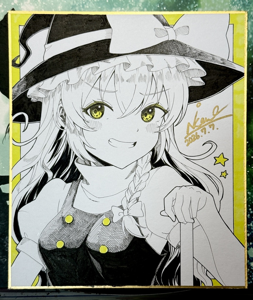 東方　魔理沙　アナログ色紙　中サイズ