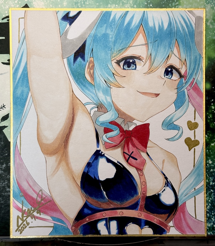 初音ミク フルカラー中サイズ色紙