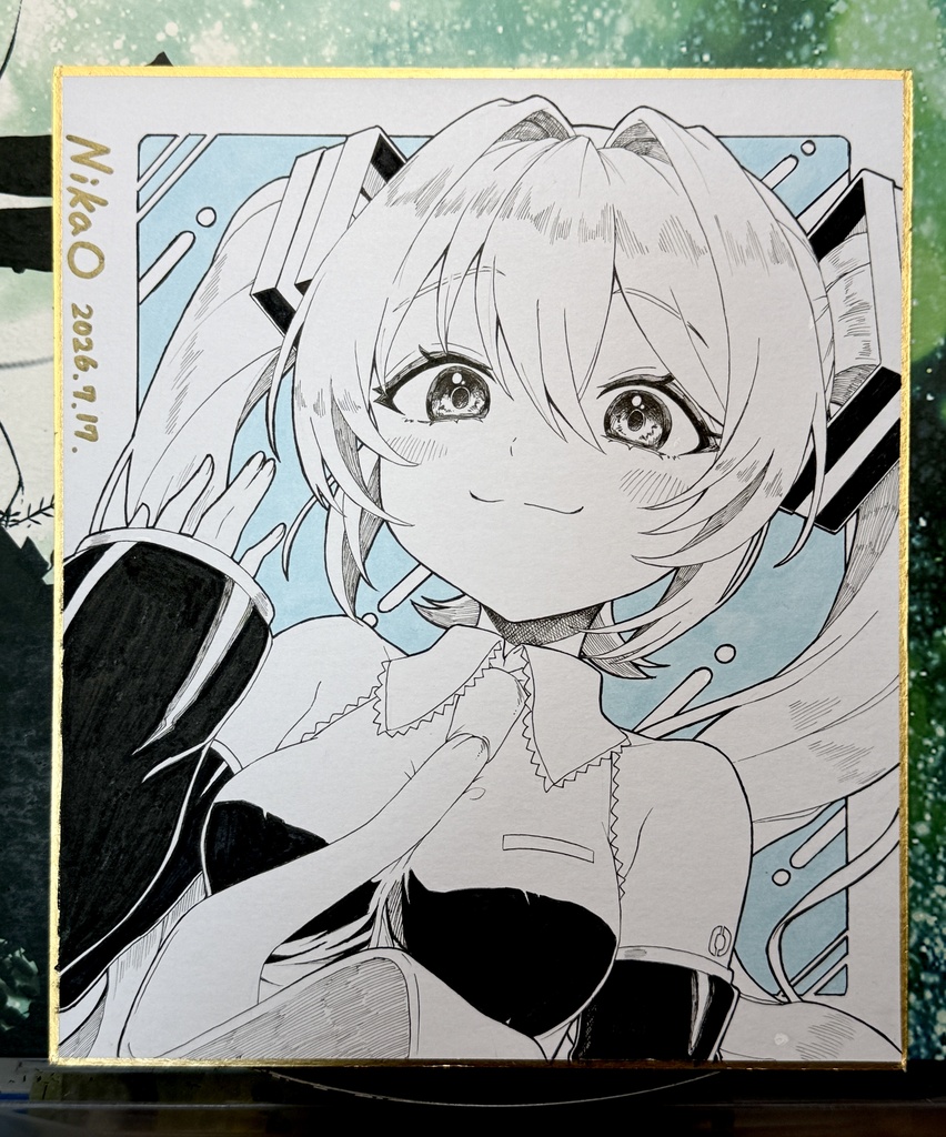 初音ミク　中サイズ色紙