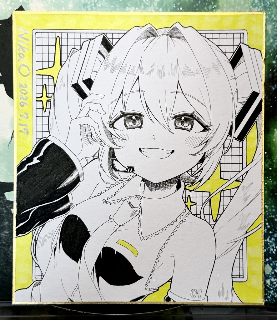 初音ミク　中サイズ色紙