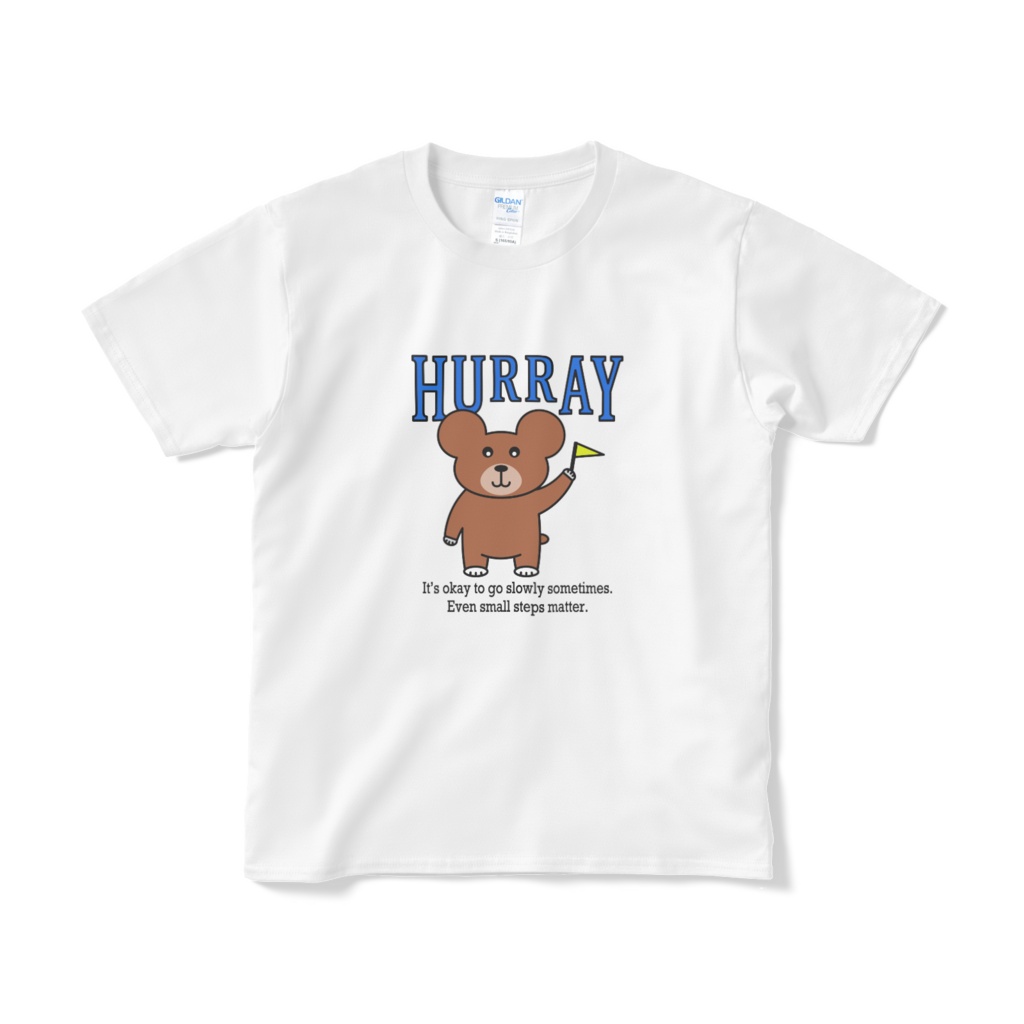 フレーフレーくまさんＴシャツ（オリジナル・ロゴ入り）色・ホワイト