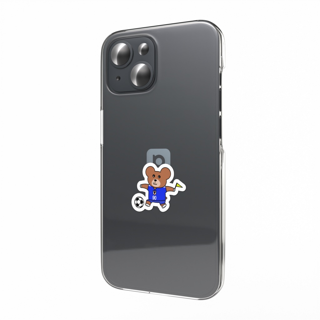 フレーフレーくまさんスマホステッカー（サッカー日本代表を応援するくまさん）