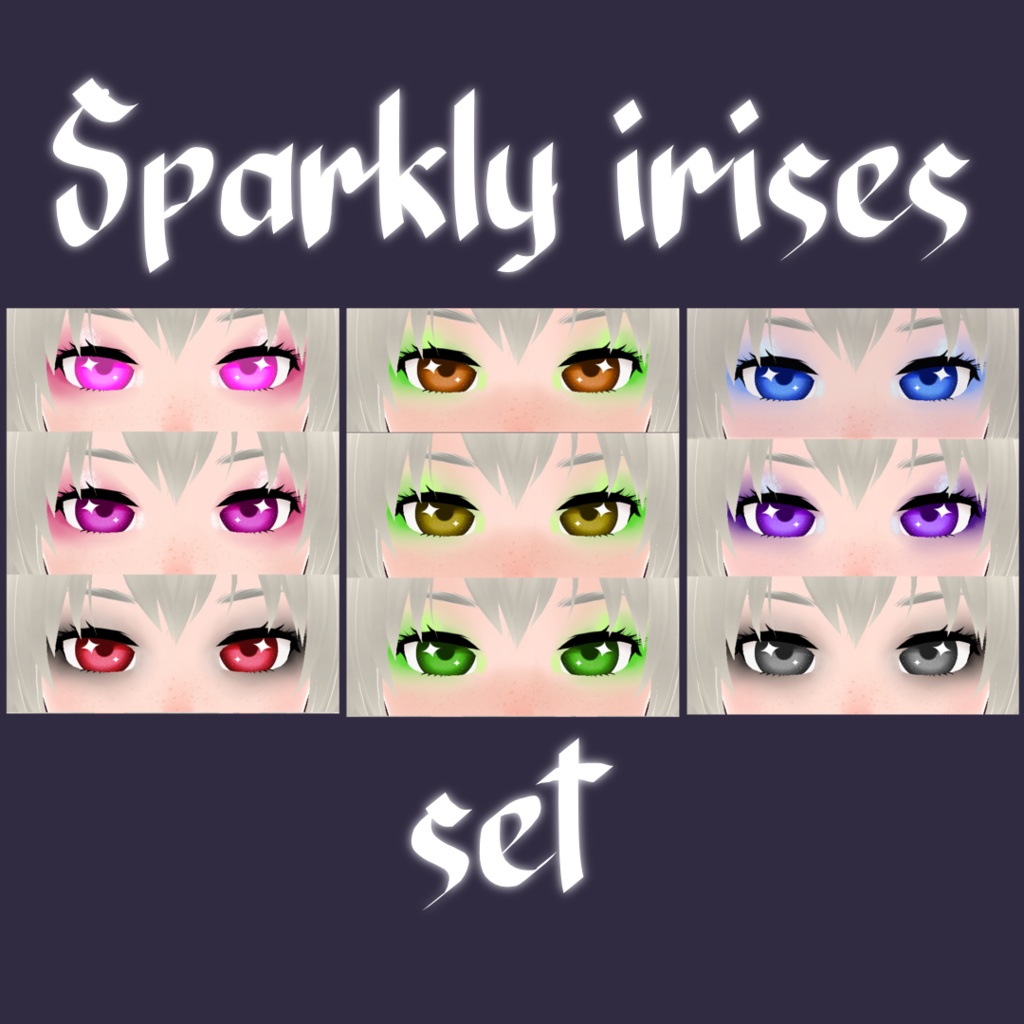 VRoid | Sparkly irises pack | 目